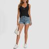 Yousheng Damen Weste U-Ausschnitt Ärmellos Knopfleiste Camisole Bluse Slim Fit Basic Tanktops Strand Büro Party Kleidung