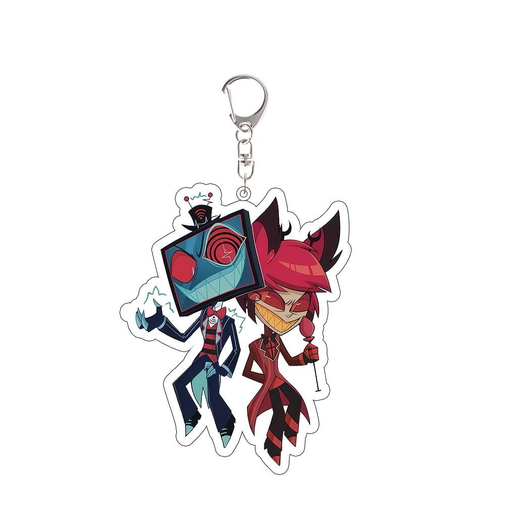 

For Anime Peripherals Acrylic Keychain Alastor Vox Series Custom Cartoons Backpack Pendant Accessories Ornament Festival Gift