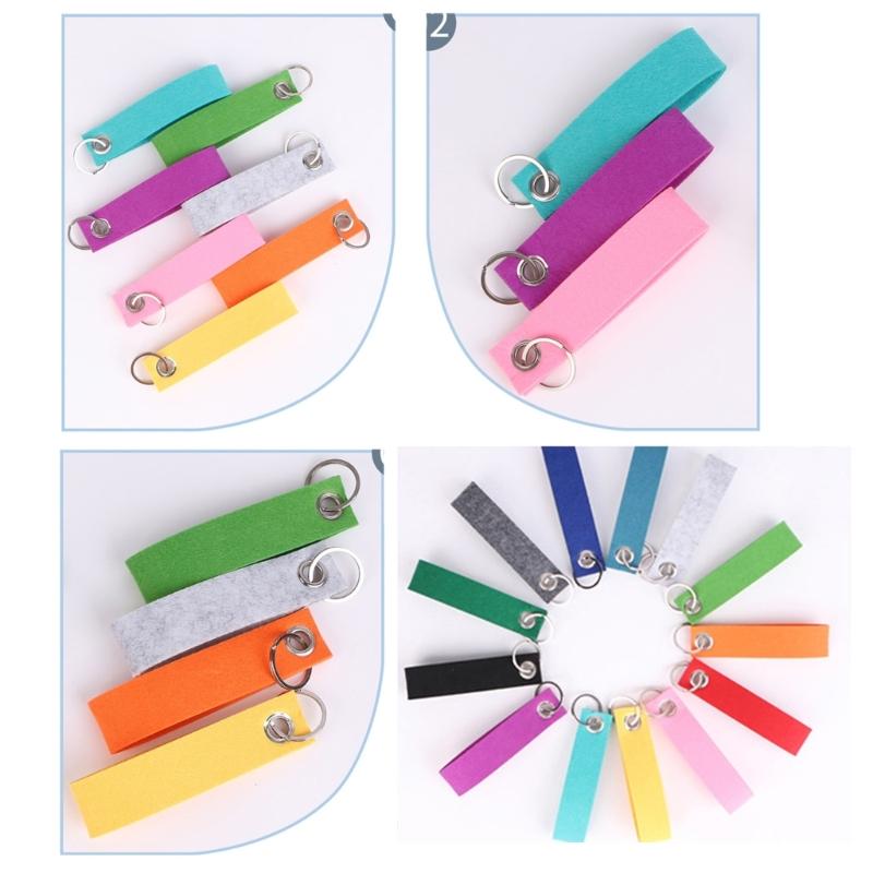 Personlig Färgglad Filt Nyckelring Kreativ DIY Inspiration Nyckelringar Tillbehör Mångsidig Filt Förnödenhet Nyckelring Berlock