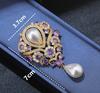 Fashionable Violet Pearl Pendant, Luxurious Rhinestone Inlaid Brooch, Charming Jewelry Accessories for Banquet Dresses, Gifts