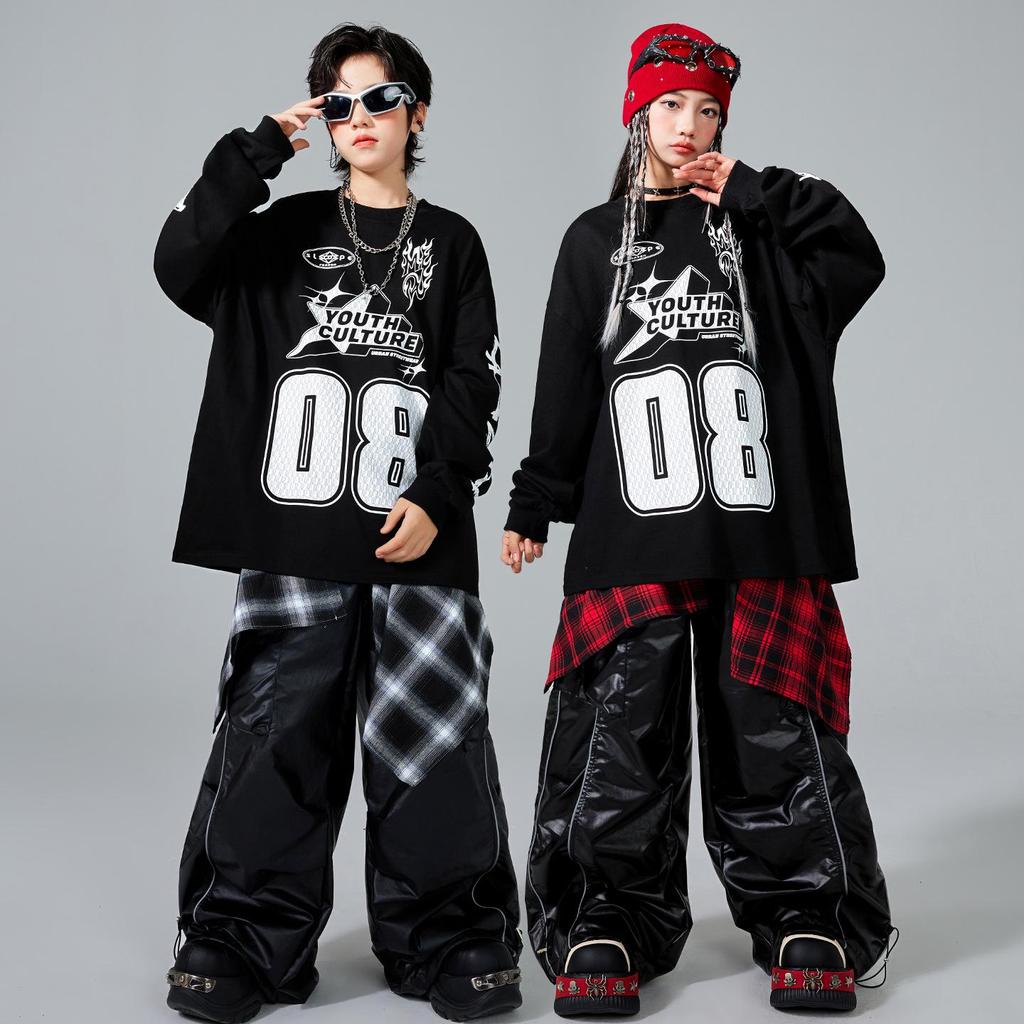 Modne ubrania Hip Hop dla dzieci - Chłopców i Dziewcząt - Fajny Streetwear na występ Sylwestrowy