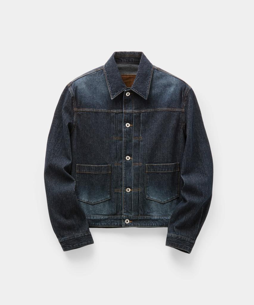 COOR Type 2 Twill Washed Trucker Jacket (Washed Indigo)