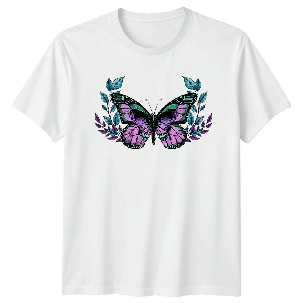 Vintage Butterfly Skull Botanical Aesthetic TShirt Gothic Nature Fashion S