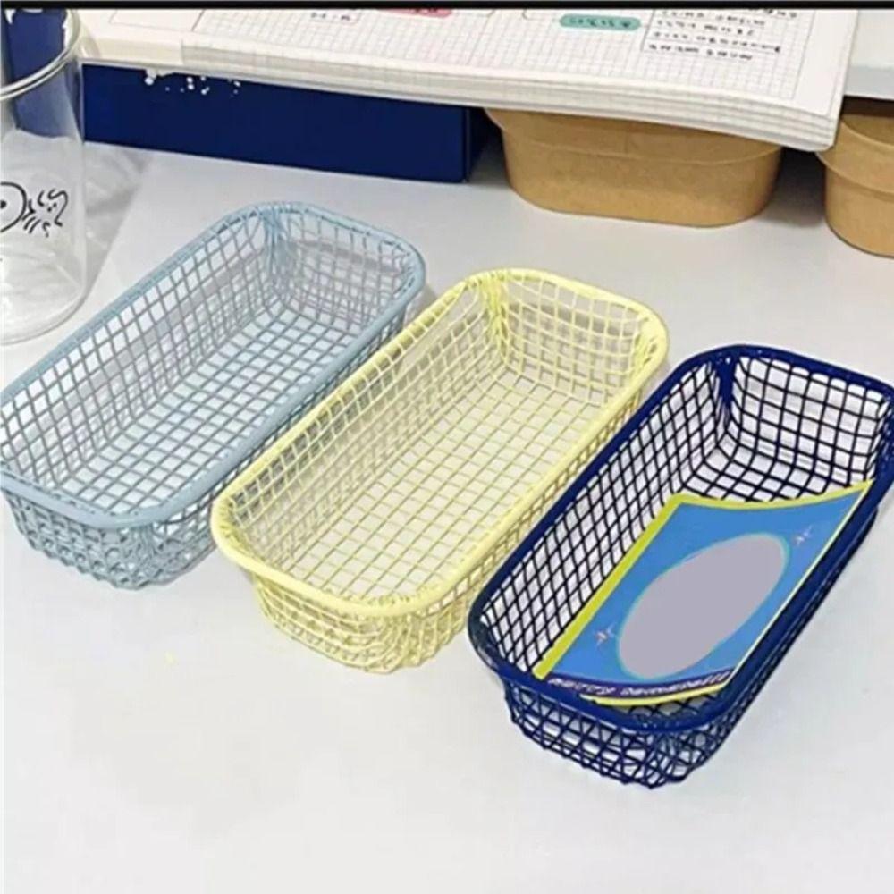 Iron Sundries Organizer Multifunctional Storage Box Sorting Holder Storage Basket  Desktop