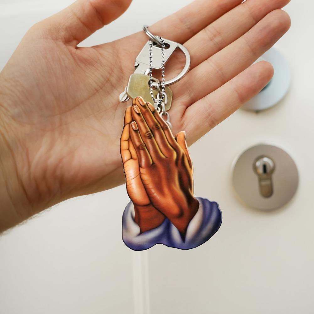 Jesusgebet Handanhänger 2D Christlicher Auto Innenraum Rückspiegel Anhänger Auto Anhänger Heim Wanddekoration Schlüsselanhänger Rucksackanhänger
