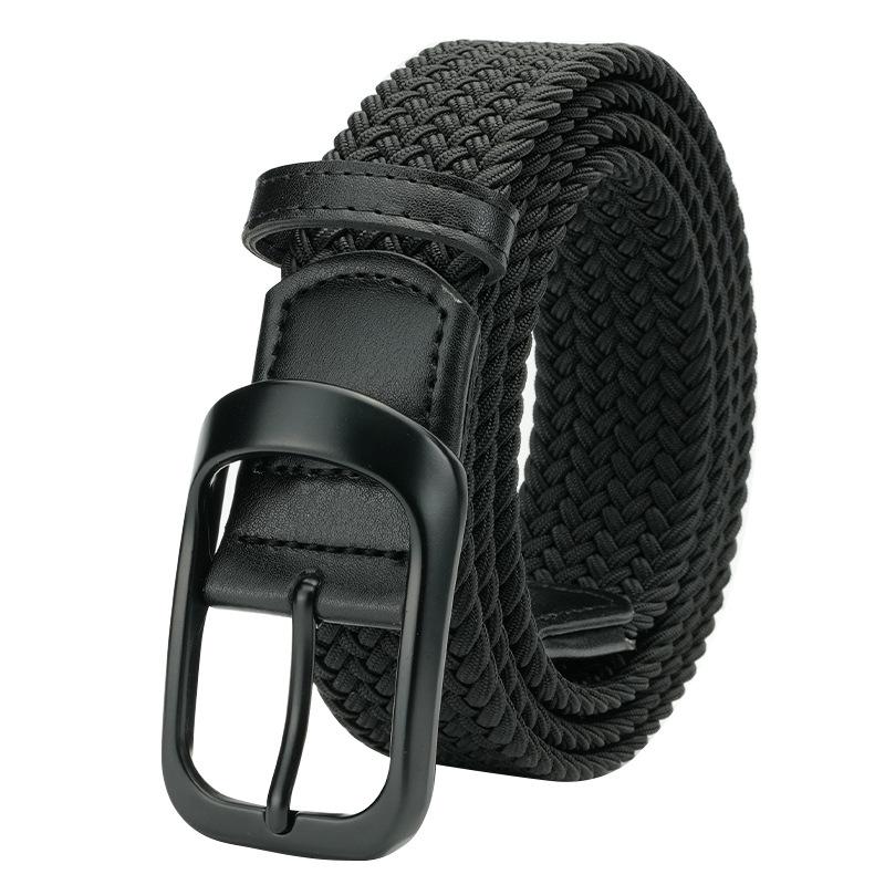 Men'S Belt Casual Nylon Belt Simple Outdoor Elastic Woven Belt Pin Buckle Belt Men'S