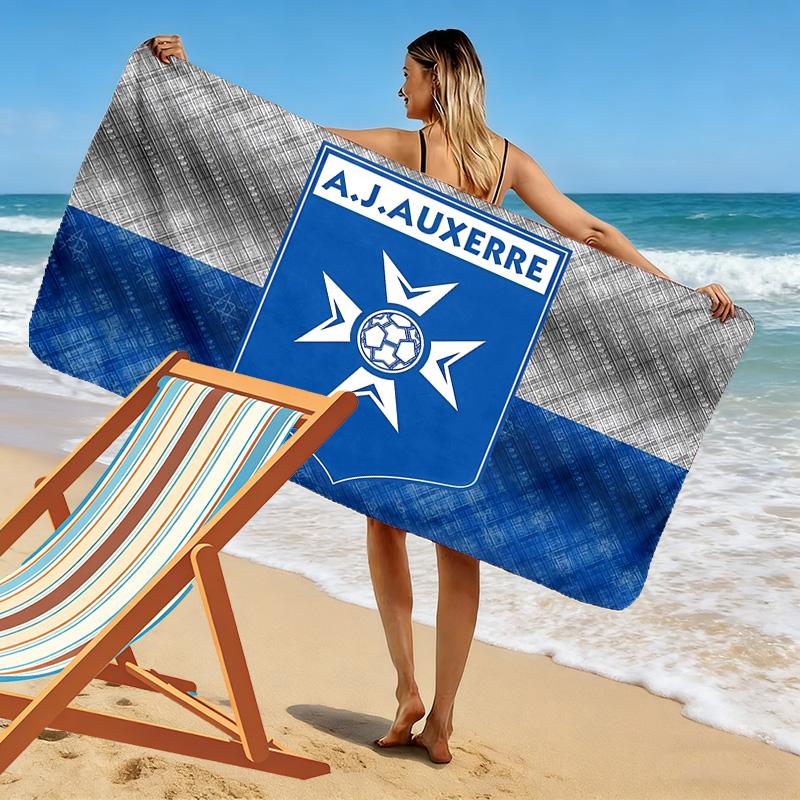 AJ Auxerre Print Beach Towel, Large Soft Quick Dry Towel for Beach Camping Swimming