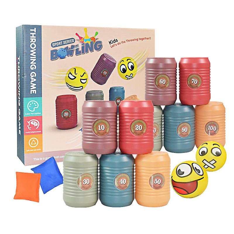 Throwing Cans/Bowling Toy Carnival Yard Games Combo Set Creative Early Educational Toys Great Gifts for Children New