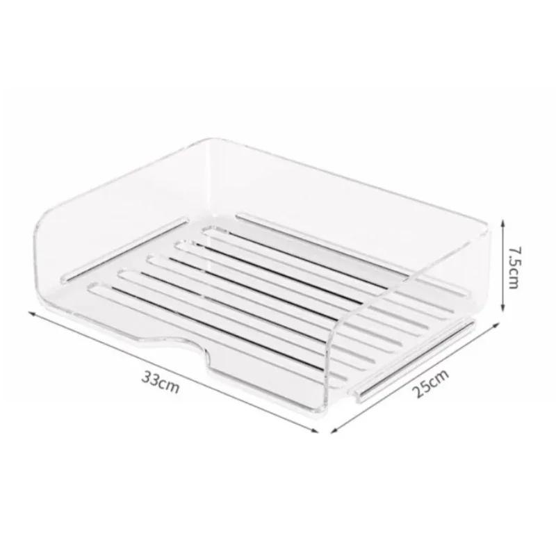 Top Quality Transparent Book Shelf Magazine File Organizer Storage Tray Fashion Paper Rack Desktop Organizer Stackable File Rack