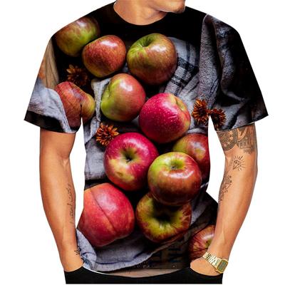 Fruta Manzana Impresión 3D Verano Hombres Manga Corta Camisetas Casuales Oversize Camisetas Harajuku