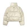 MLB Boston Red Sox Glossy Curve Fashion Stand Collar Comfortable Soft Puffer Jacket Women Outerwear White 3FDJB2046-43CRD