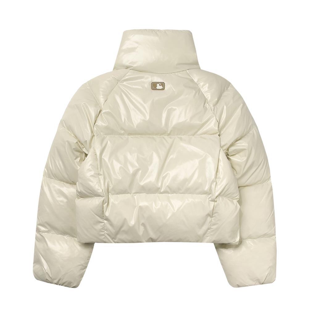 MLB Boston Red Sox Glossy Curve Fashion Stand Collar Comfortable Soft Puffer Jacket Women Outerwear White 3FDJB2046-43CRD
