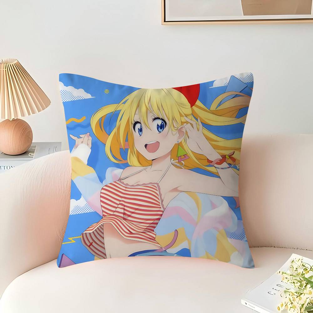 Anime K-Kirisaki-Chitoge Pillow Gift Home Office Decoration Bedroom Sofa Car Cushion Cover Case 45x45