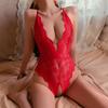 Summer Sexy Women's Lace Crotchless Bodysuit Transparent Porn Deep V Backless Pajamas Open Bra Lingerie Set Exotic Clothing