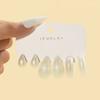 3 pairs of bohemian style big water drop Fried Dough Twists braid ring acrylic earrings multi piece set women's earrings