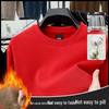 Hagis Men's Round Neck Sweatshirt Plus Velvet Thickened Long Sleeve Cotton Base Layer