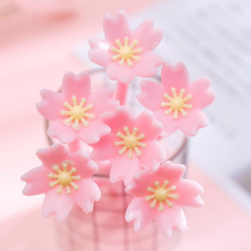 

1pcs Romantic Pink Cherry Blossom Gel Pens Cute Large-capacity Student Stationery Neutral Pen 0.38mm Office Signature Pen жовтий