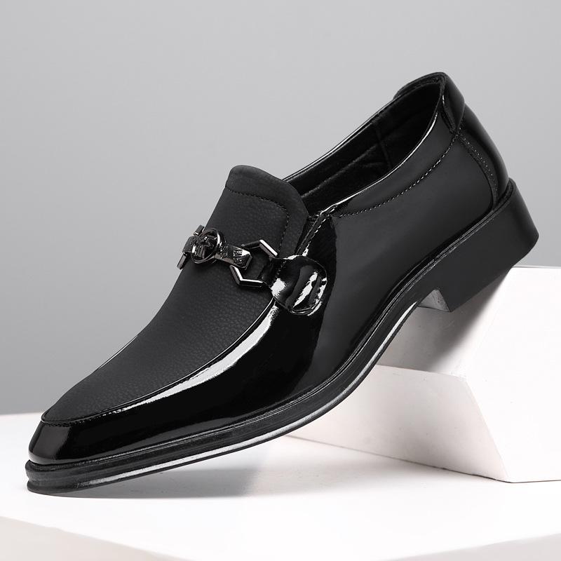 

Кожаные туфли мужские новые деловые повседневные весенне-осенние дышащие мужские британские и корейские версии остроносые свадебные туфли для жениха 42