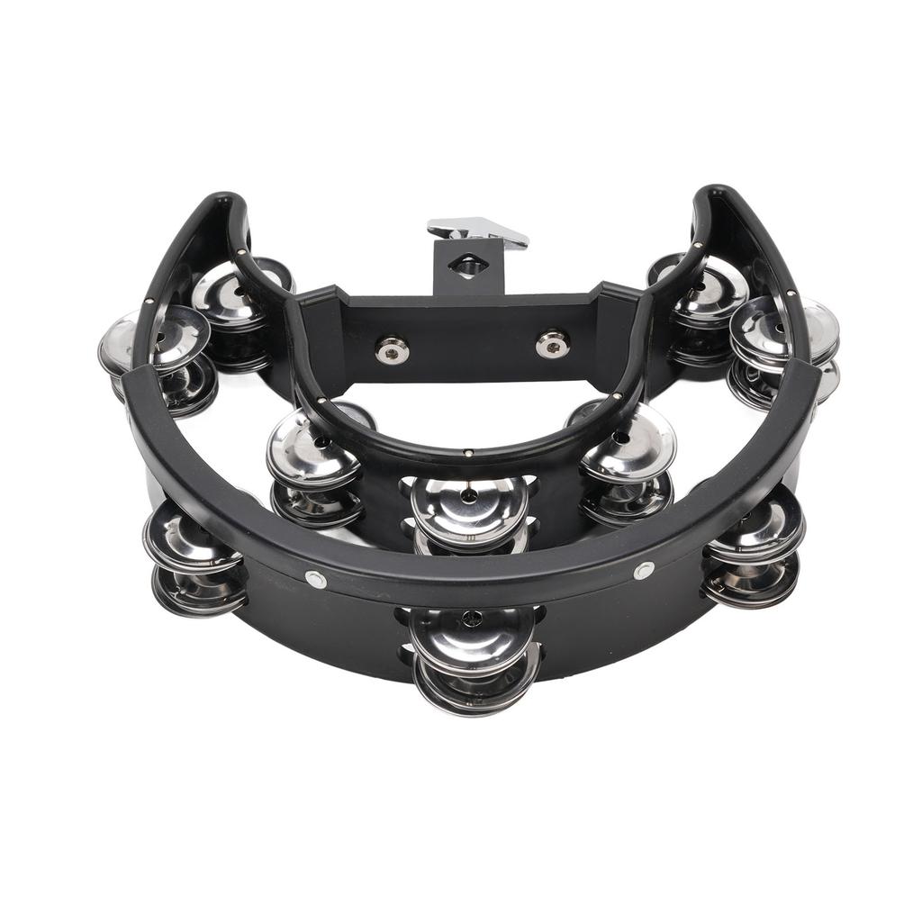 Schellen Handperkussion Klemmbar Ergonomisches Design Doppelreihe Halbmond Musikalisches Tamburin für