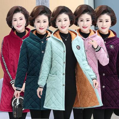 Winter Three-layer Plus Velvet and Cotton Jacket  Women's Plus Size Parker Jacket Overalls Mid-length Warm Coat