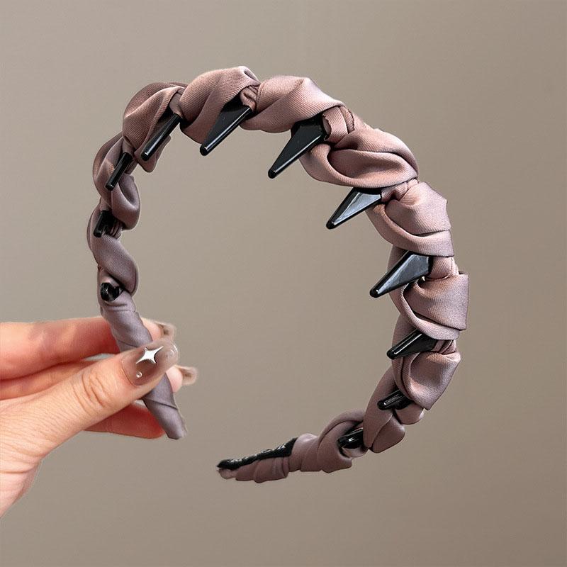 New Elegant Design Solid Color Hair Hoop Tie Korean Satin Wide Hairband Headbands For Women Hair Accessories Headdress Gifts