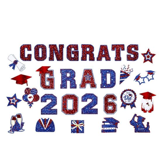 

30Pcs Graduation Car Magnetic Stickers Waterproof Reusable 2026 Senior Grad Car Decorations Bumper Magnets for Refrigerator Metal Surfaces Supplies N