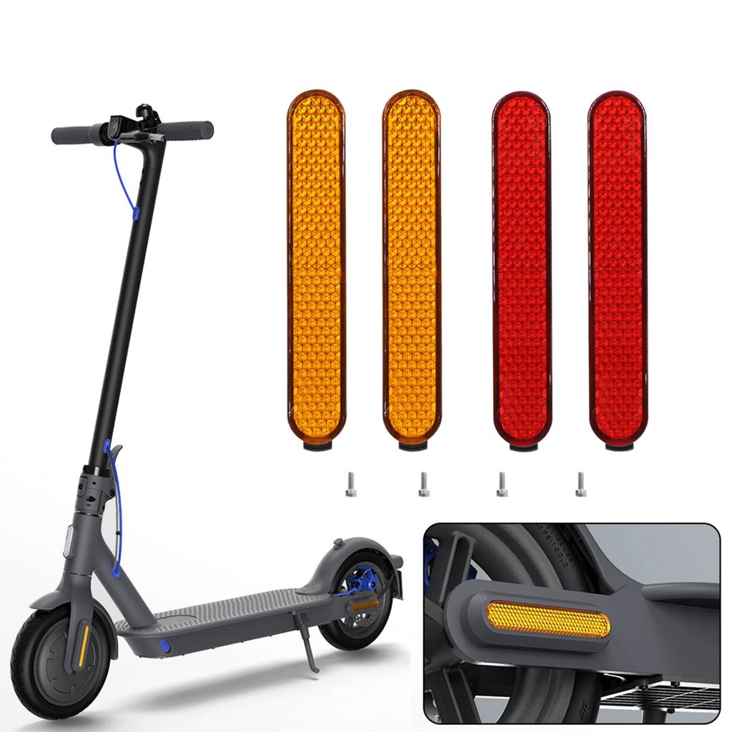 2Set Electric Scooter Side Reflective Strap Safety Tube Night Reflector Scooter Rear Wheel Protective Decorative Shell