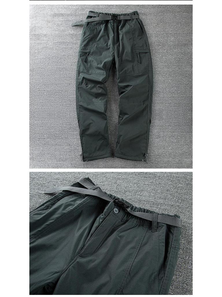 Men's Autumn/Winter Windproof Waterproof Soft Shell Trousers - Thick, Loose, and Velvet-Lined for Outdoor Casual Wear