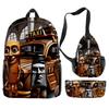 Hip Hop Populaire Cartoon Grappige tungtungtung 3D Print 3 stuks/Set leerling Schooltassen Reizen Laptop Rugzak Borsttas Etui