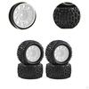4 Pieces 1/18 RC Car Wheels and Tires Accessories Portable, Sturdy Easy to Install Direct Replaces,