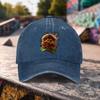 Hamburger Graphic Washed Baseball Cap Trendy Streetwear Adjustable Cotton Outdoor Sun Hat