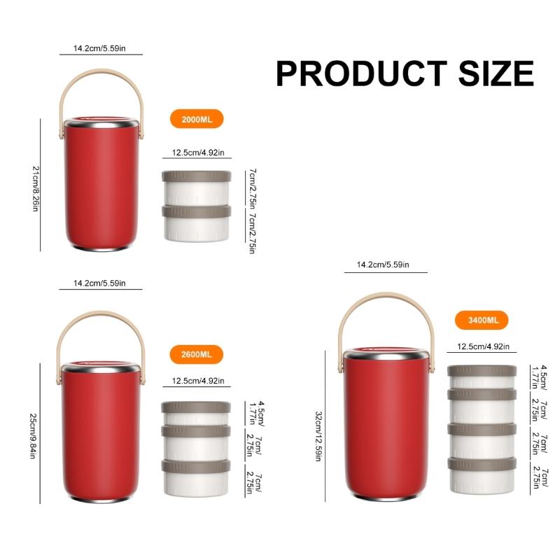 Stainless Steel Insulated Stackable Bentos Box Vacuum Insulation Lunch Box Leak Proof Food Container for Outdoor Use