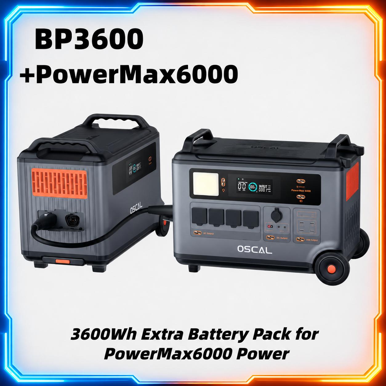 Oscal PowerMax6000 barošanas stacija, 3600 Wh