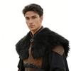 Vikinges Faux Furs Shawl Barbarians Collar,Medieval Knight Mantle Shoulder Wrap Warriour Cape Shawl Renaissances Costume