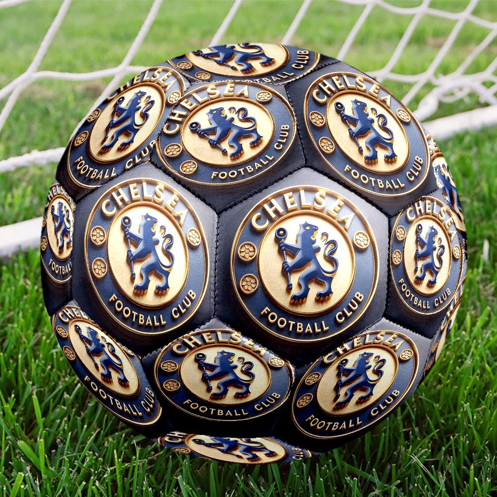 Chelsea F.C Print Size 5 Soccer Ball, Standard Match Football for Sports Game and Team Practice, Ideal Gift for Soccer Fans