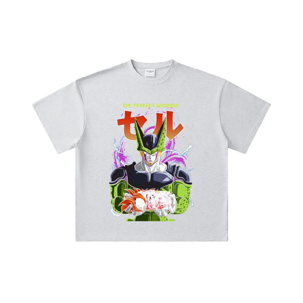 260 GSM Double Yarn 32 Count 100% Cotton Dragon Ball V46 Perfect Cell Print Unisex Heavy Cotton T Shirt