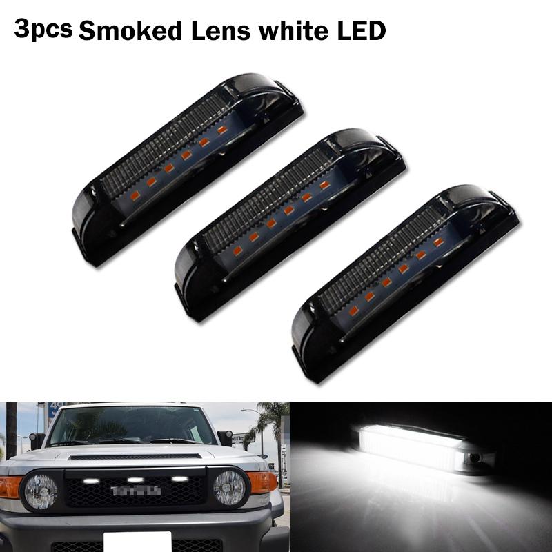 3er Set Superhelle Bernsteinfarbene LED-Mittelgrill-Tagfahrlicht/Positionslicht für 2007-2014 Toyota FJ Cruiser Park-/Fahrlicht 12V