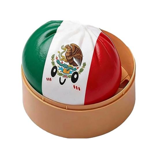 

National Flag Dumpling Squeeze Toy Stress Relief Cartoon Expression Steamed Bun Fidget Toy Hand Relaxation Decompression Gadget E
