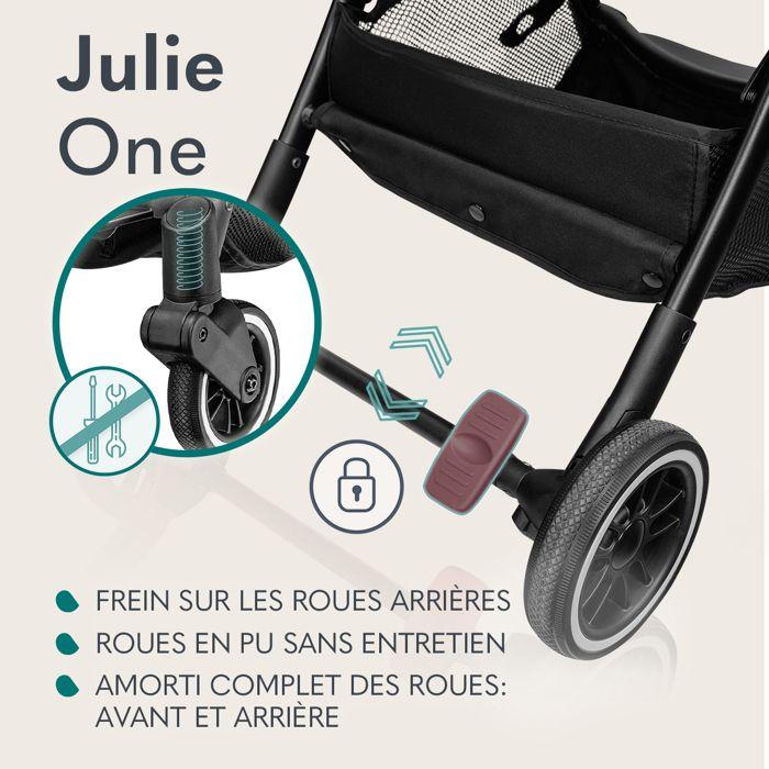 Poussette canne compacte LIONELO Julie One - Jusuq'à 22 Kg - Légère &amp; pliable - Accessoires - Noir