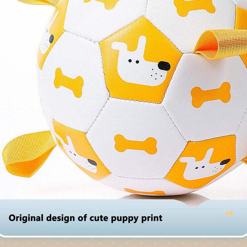 Dog Training Football with Grab Straps Durable Outside Dog Toys Bite-resistant Dog Balls for Medium To Large Dogs Pet Supplies