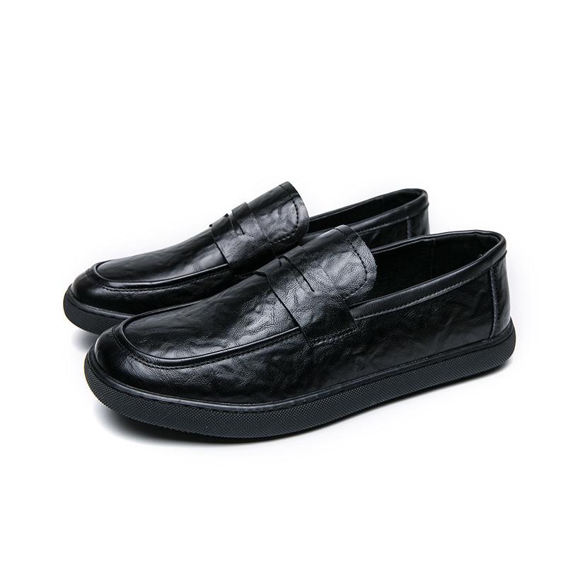 Four Seasons Men's Slip-On Loafers: Soft Sole Casual Driving Moccasins, Small Leather Shoes
