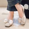 French Bow Baotou Sandals Women's 2025 New Fairy Style Temperament Celebrity Square Toe Block Heel Single Shoes