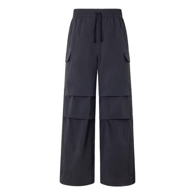 Pantalones Cargo Originales Casuales Sueltos Color Sólido Pantalones de Trabajo Pantalones Unisex Negro KB9150