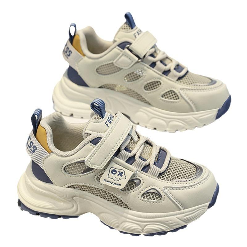 Boys Shoes 2025 Summer New Children's Mesh Breathable Sports Shoes Medium and Older Boys Summer Casual Dad Shoes