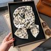 Small long silk scarf, women's spring and autumn style, foreign style, fashionable new style, matching shirt, headband, mother's neck, scarf.