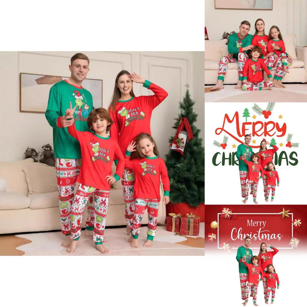 Cozy And Stylish New Monster Print Pajama Set Family Matching Outfits For Christmas