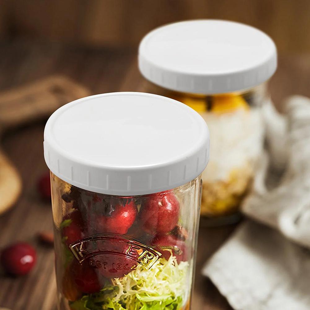 Rust-Proof Plastic Mason Jar Lids Reusable PP Sealing Caps For Canning Jars Anti-Leak Storage Covers For Kitchen Organization