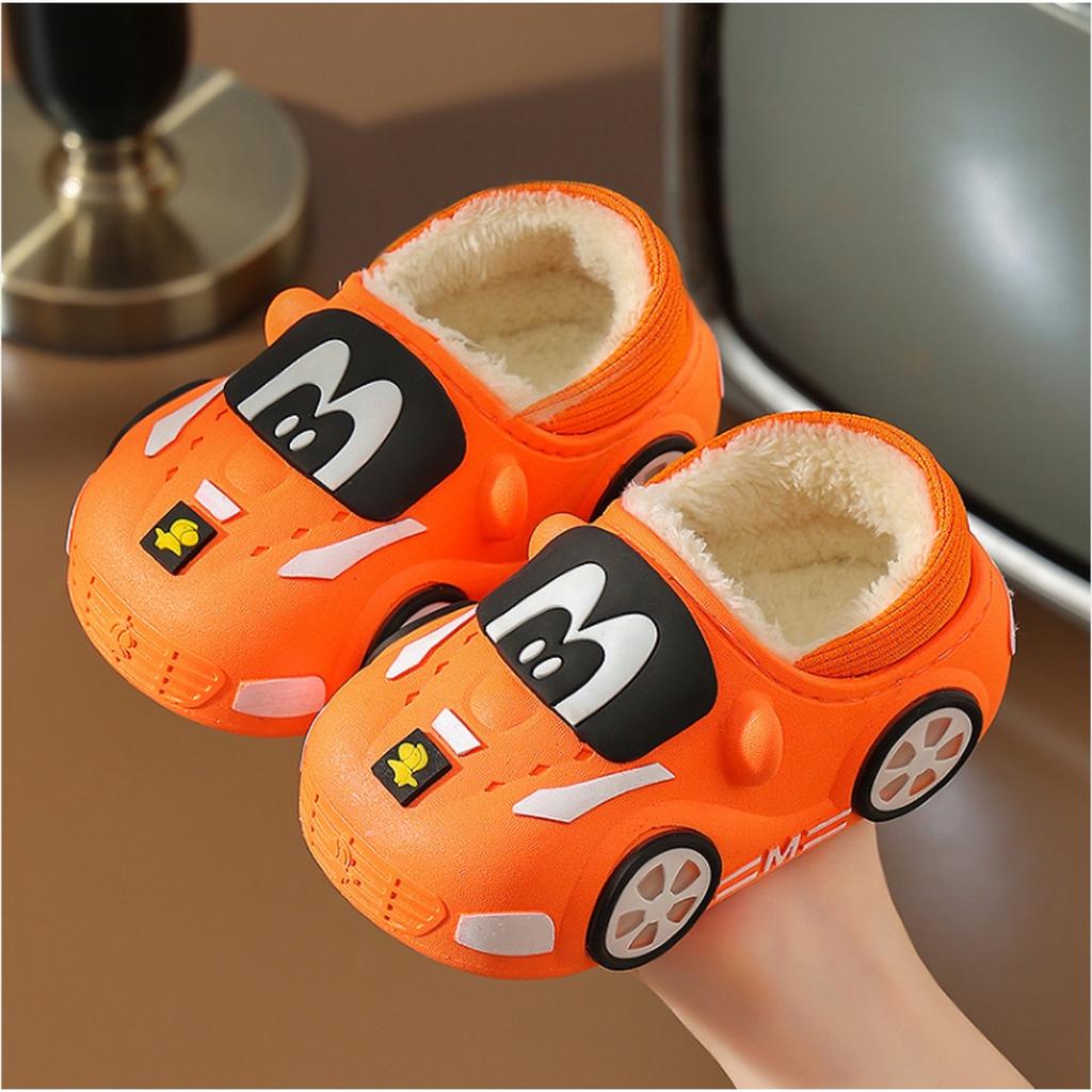 Winter Children's Cotton Slippers for Boys and Girls, Waterproof, Cute, Indoor, Non Slip, Soft Bottom with Plush Insulation Bag and Cotton Mop