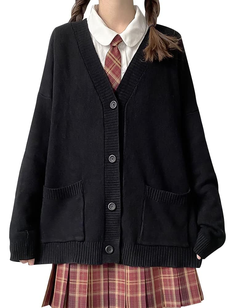MDMYXJP School Cotton Knit Cute and MD111 Free Cardigan, JK, Girls' Uniform, Sweater, V-Neck, Outerwear, Innocent, Spring, Autumn, Winter, (JP,