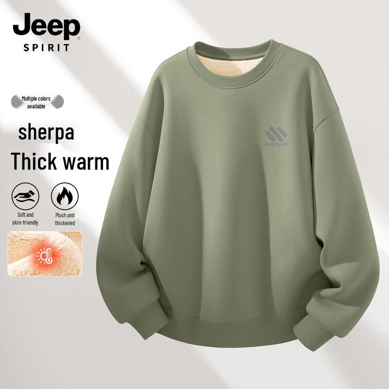 JEEP SPIRIT Men's Loose Fit Fleece-Lined Sweatshirt